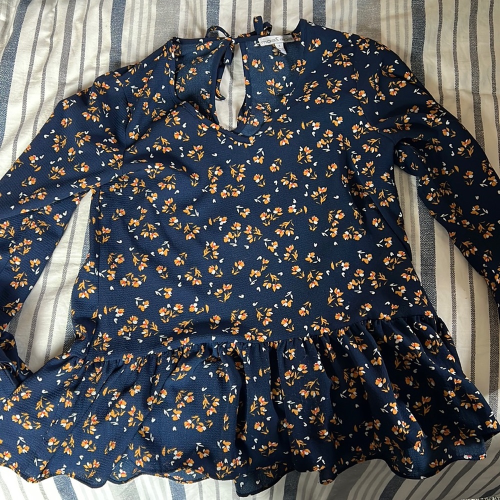 Blue floral shirt